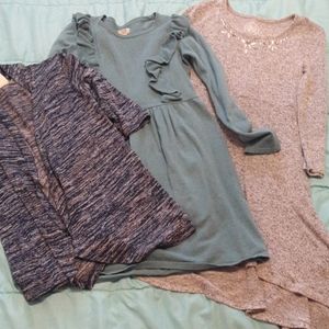 2 dresses/1 cardigan bundle